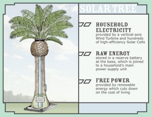 solar tree 1 58gTd 69 300x232 Solar Tree   An Artificial Tree to Produce Clean Electricity from Wind and Sun