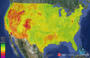 google map geothermal us 300x195 Huge Geothermal Potential Revealed Beneath U.S. by Google Funded Map
